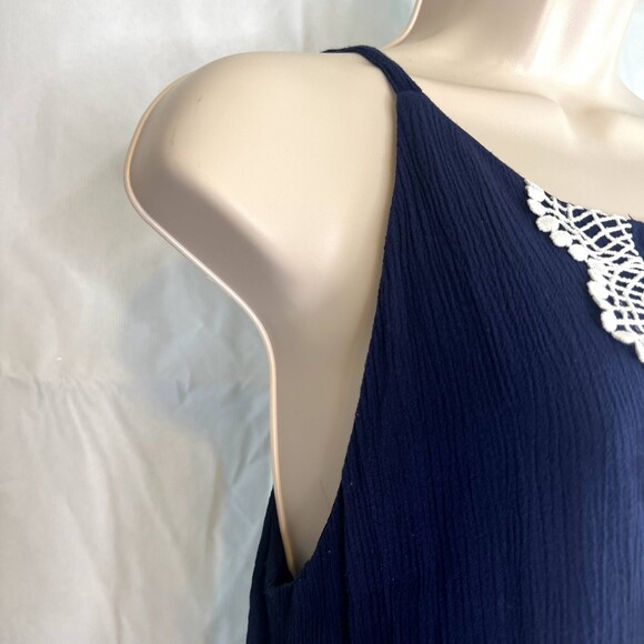 Westport 1962 Scallop Crochet Blue Halter Dress Size Medium Whimsical Dreamy - Picture 7 of 10